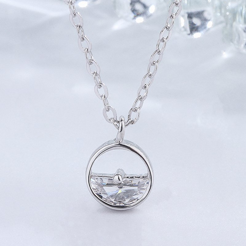 Autumn and winter new s999 sterling silver one Wang Qingquan necklace female simple pendant literary fresh sweater chain