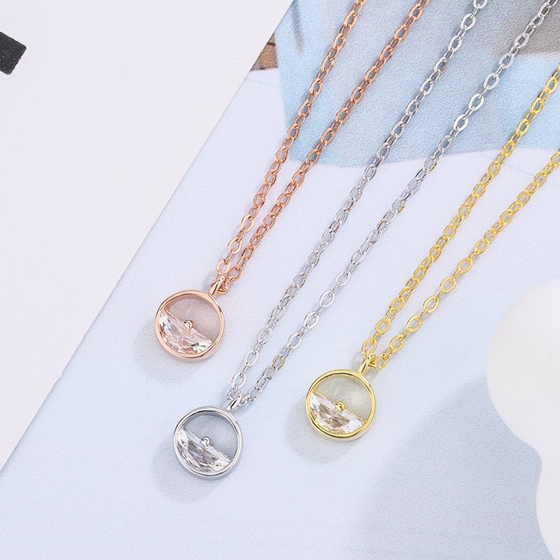 Autumn and winter new s999 sterling silver one Wang Qingquan necklace female simple pendant literary fresh sweater chain