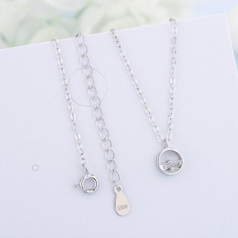 Autumn and winter new s999 sterling silver one Wang Qingquan necklace female simple pendant literary fresh sweater chain