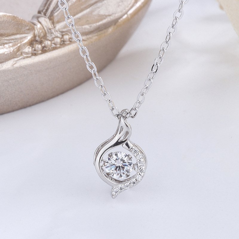 s999 sterling silver phoenix necklace female fashion simple trendy love drop pendant necklace