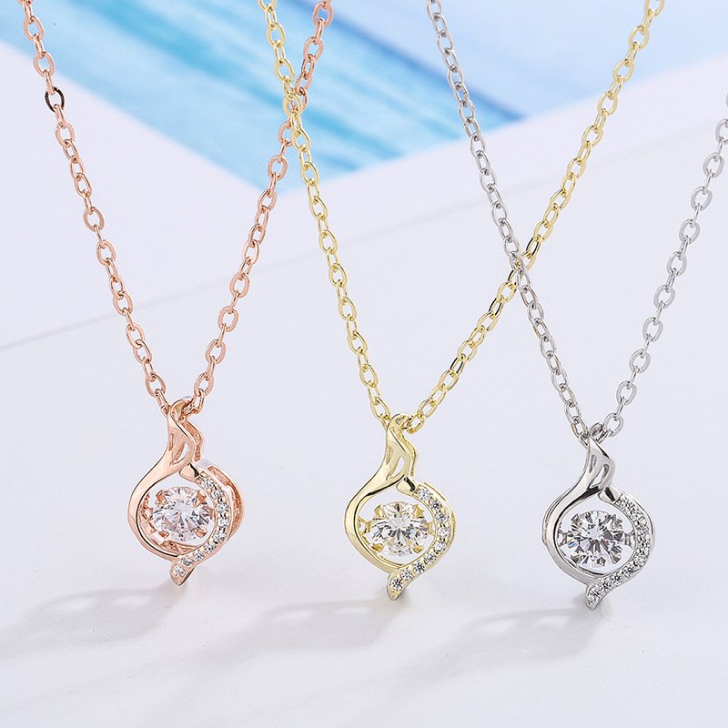 s999 sterling silver phoenix necklace female fashion simple trendy love drop pendant necklace