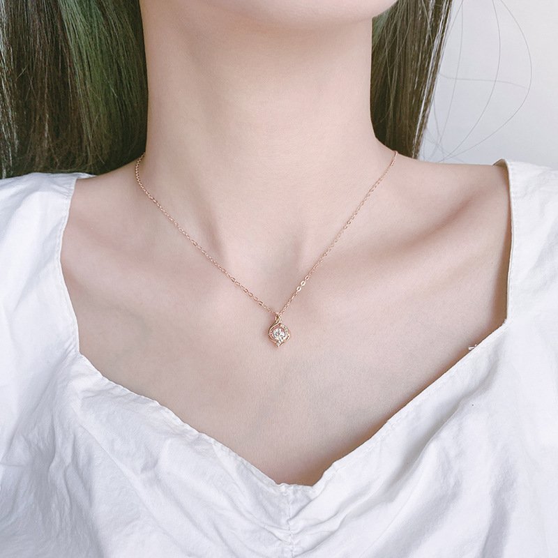 s999 sterling silver phoenix necklace female fashion simple trendy love drop pendant necklace