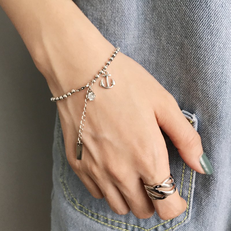 ministudio fashion trend S925 sterling silver Lilian's bracelet/anchor bracelet