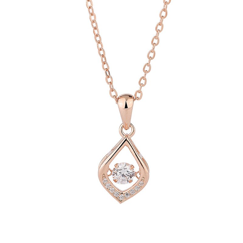 s999 sterling silver water drop smart necklace female fashion temperament short clavicle chain beating heart pendant