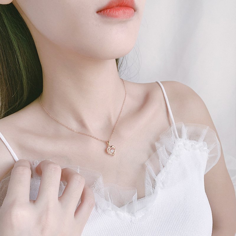 s999 sterling silver dolphin necklace female light luxury love dolphin smart pendant short clavicle chain