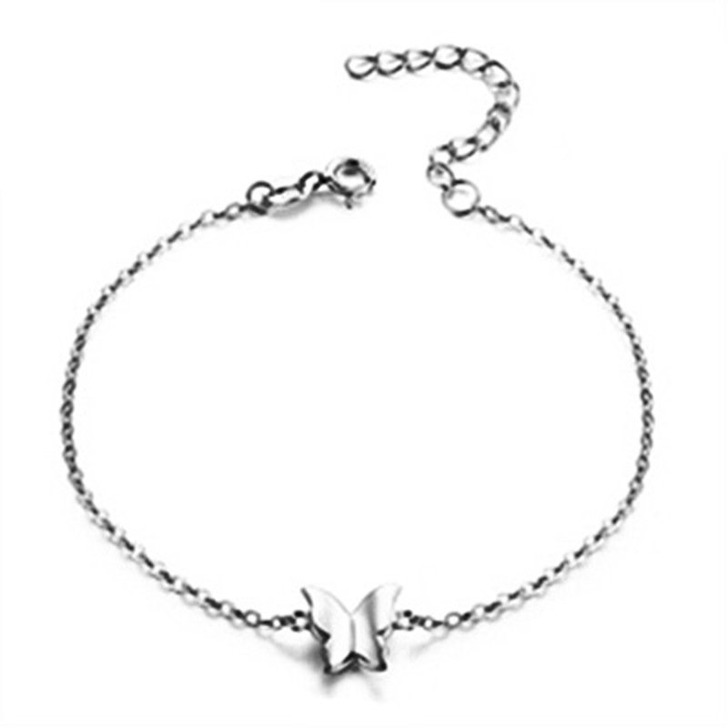 925 sterling silver bracelet female jewelry simple sweet cute little butterfly hand jewelry