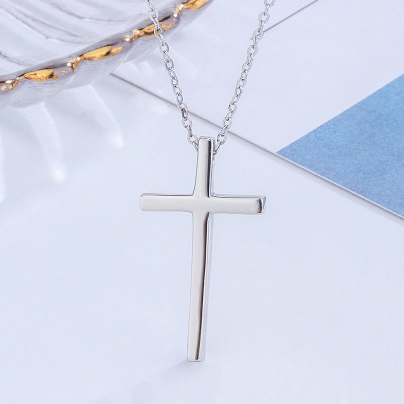 Jewelry s999 sterling silver cross necklace women temperament fashion pendant sweater chain women trendy