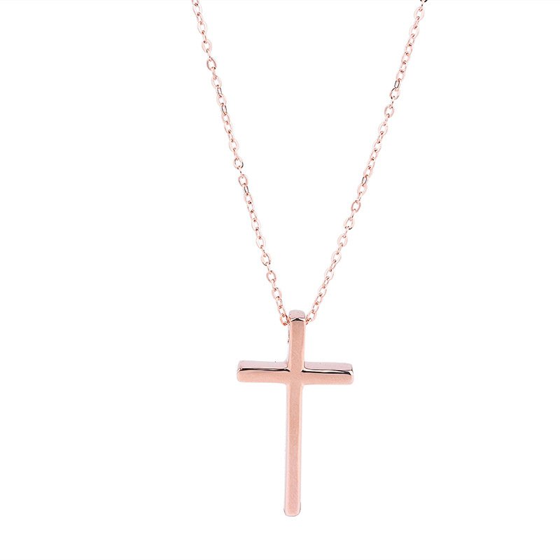 Jewelry s999 sterling silver cross necklace women temperament fashion pendant sweater chain women trendy