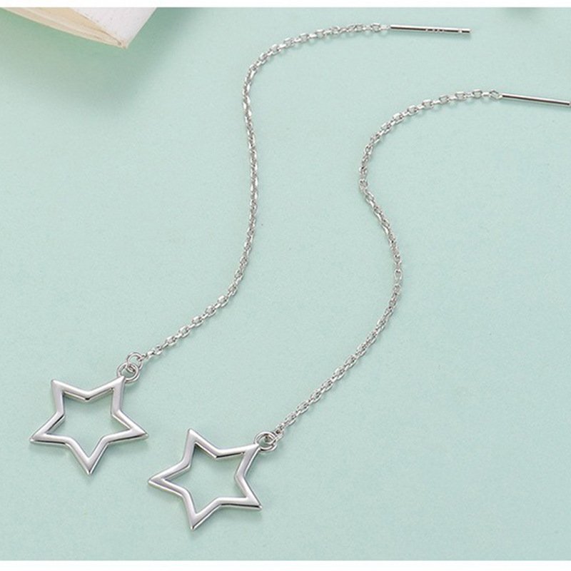 Long tassel five-pointed star earrings simple temperament earrings earrings personalized jewelry