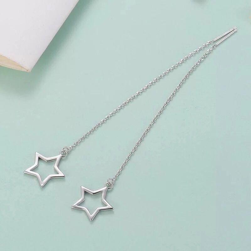 Long tassel five-pointed star earrings simple temperament earrings earrings personalized jewelry