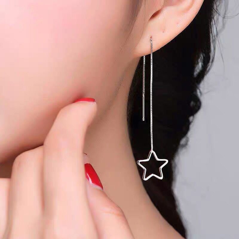 Long tassel five-pointed star earrings simple temperament earrings earrings personalized jewelry