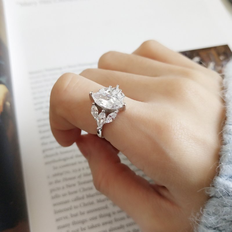 Jewelry 925 sterling silver ring personality jewelry fashion temperament atmosphere crown zirconium diamond ring