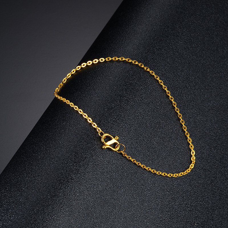 Gold Water Wave Bracelet, Ladies Real Gold Thin Chain, Vietnam Shajin Bride