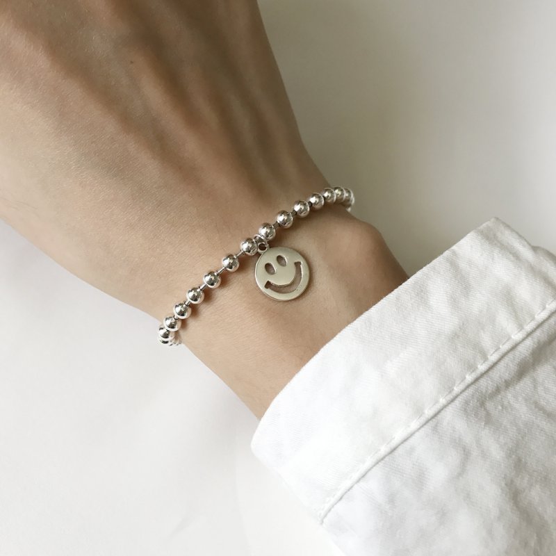 Trendy 925 Sterling Silver Smiley Face Bracelet Bracelet Small Gift Bracelet Small Jewelry Women's