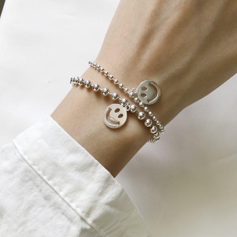 Trendy 925 Sterling Silver Smiley Face Bracelet Bracelet Small Gift Bracelet Small Jewelry Women's