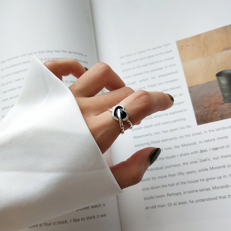 Jewelry 925 sterling silver ring personality trendy jewelry double ring retro design bamboo joint wild ring