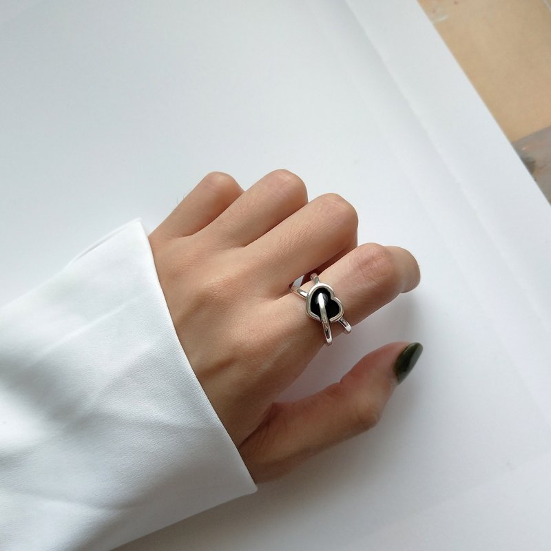 Jewelry 925 sterling silver ring personality trendy jewelry double ring retro design bamboo joint wild ring