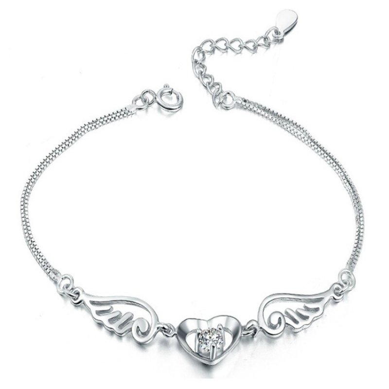 Silver 925 Bracelet Fashion Angel Lovers Love Bracelet Silver Jewelry Bracelet