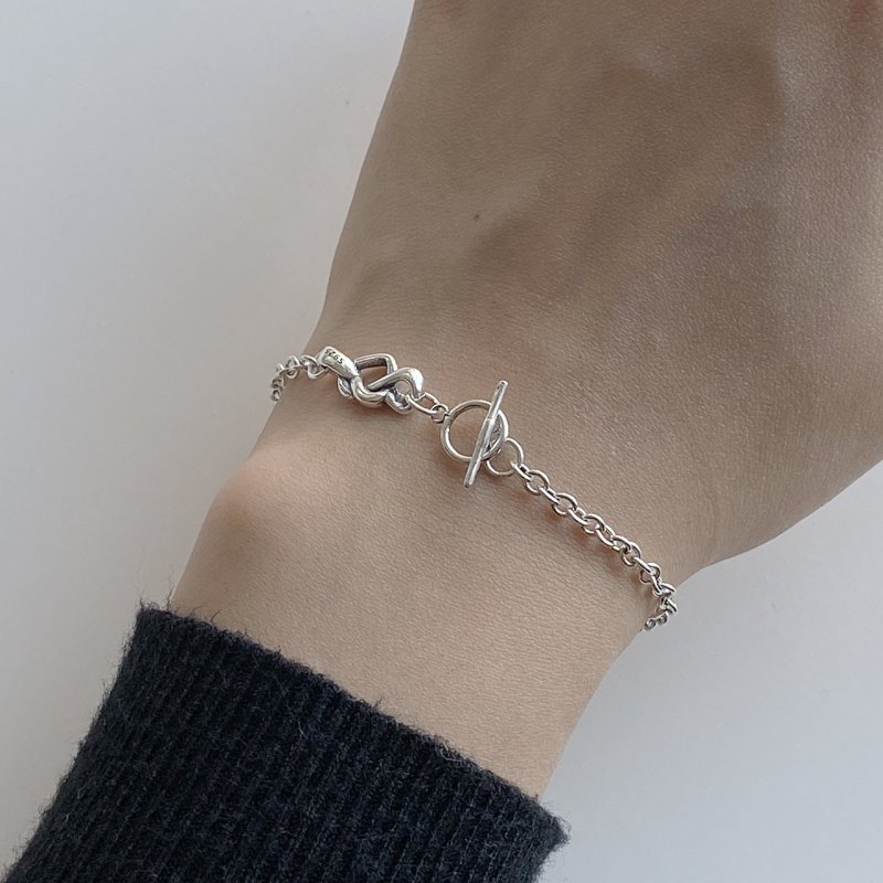 925 sterling silver bracelet simple niche net red string knot love bracelet buckle bracelet