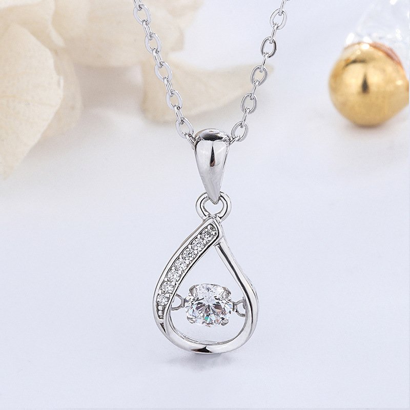 New s999 sterling silver drop necklace for women, simple and versatile, smart pendant, exquisite autumn and winter clavicle chain