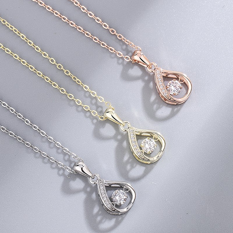 New s999 sterling silver drop necklace for women, simple and versatile, smart pendant, exquisite autumn and winter clavicle chain