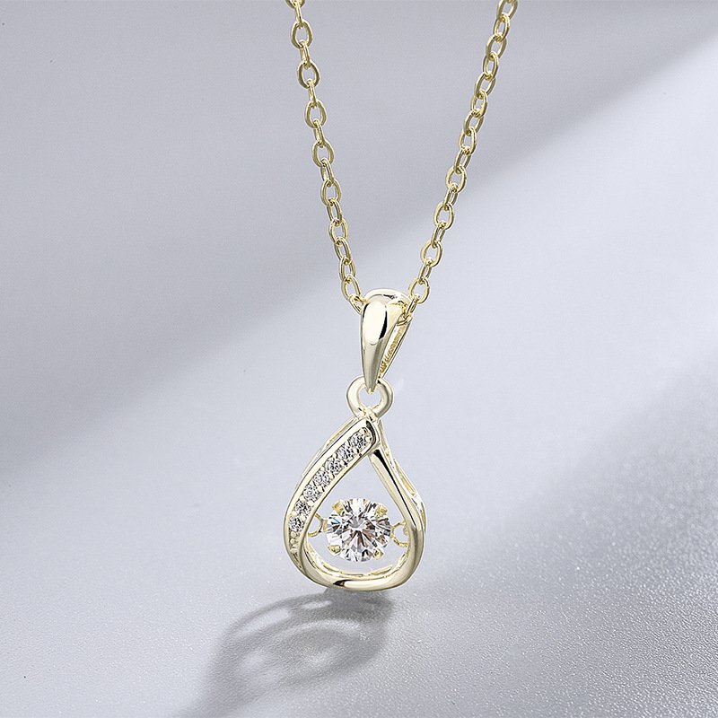 New s999 sterling silver drop necklace for women, simple and versatile, smart pendant, exquisite autumn and winter clavicle chain