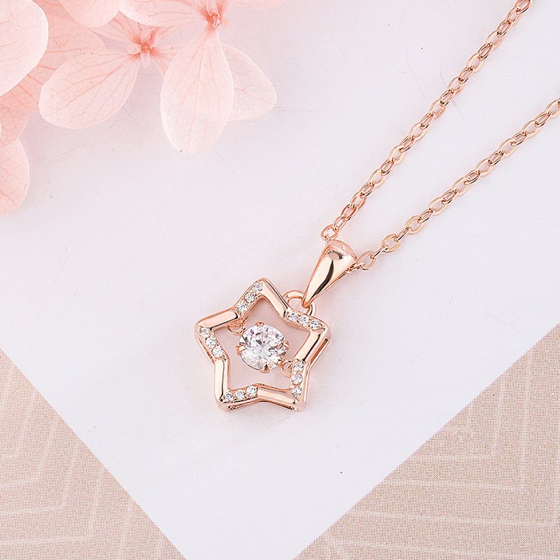 2020 new product s999 sterling silver star smart necklace female creative five-pointed star pendant necklace