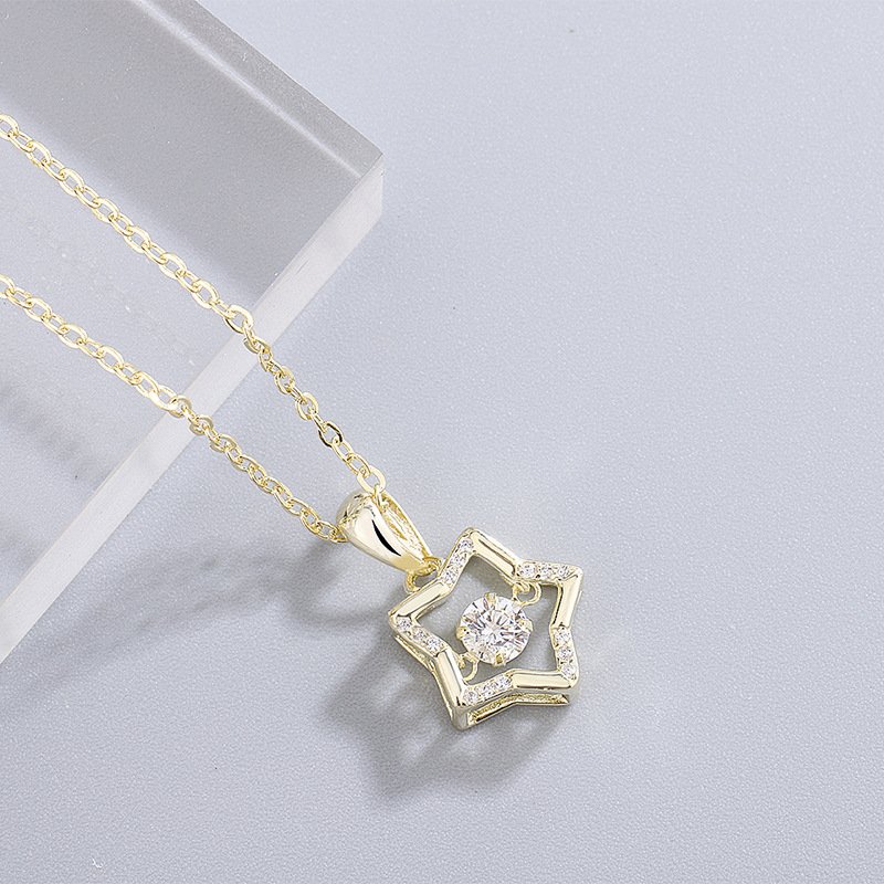 2020 new product s999 sterling silver star smart necklace female creative five-pointed star pendant necklace