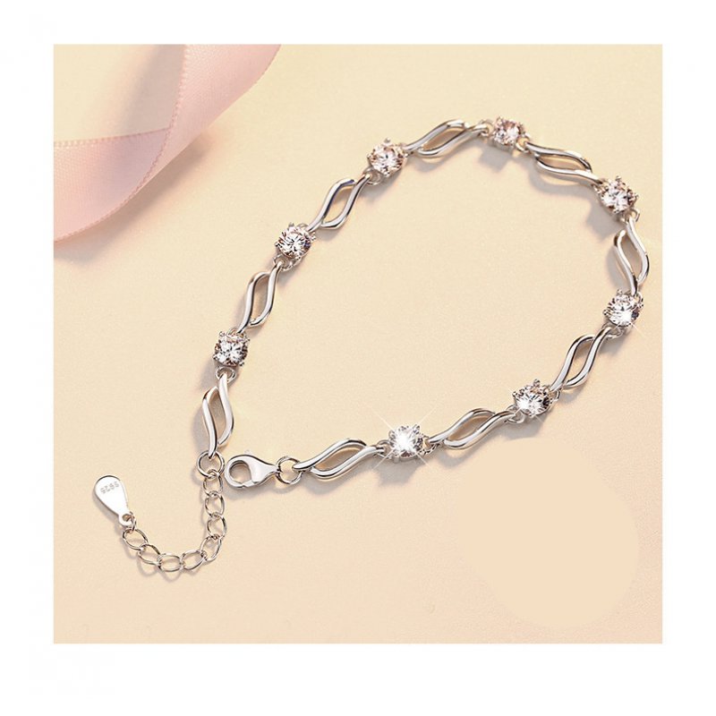 Simple diamond-studded silver bracelet female student hand jewelry jewelry jewelry