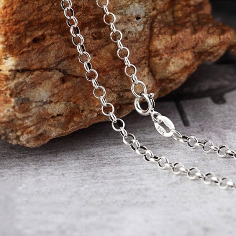 Pearl Necklace Girls Style Ring Circle Chain Men's Matching Chain Silver Fashion Couple Silver Necklace