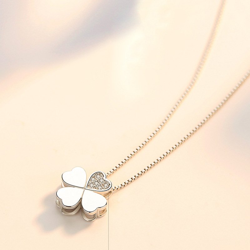 Simple Jewelry Eros Lucky Four Leaf Clover Pendant Birthday Student Mori Jewelry