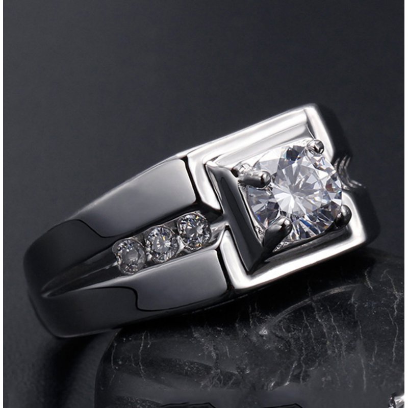 Men's ring 925 silver finger open ring trendy men diamond ring ring personality jewelry domineering wide ring men