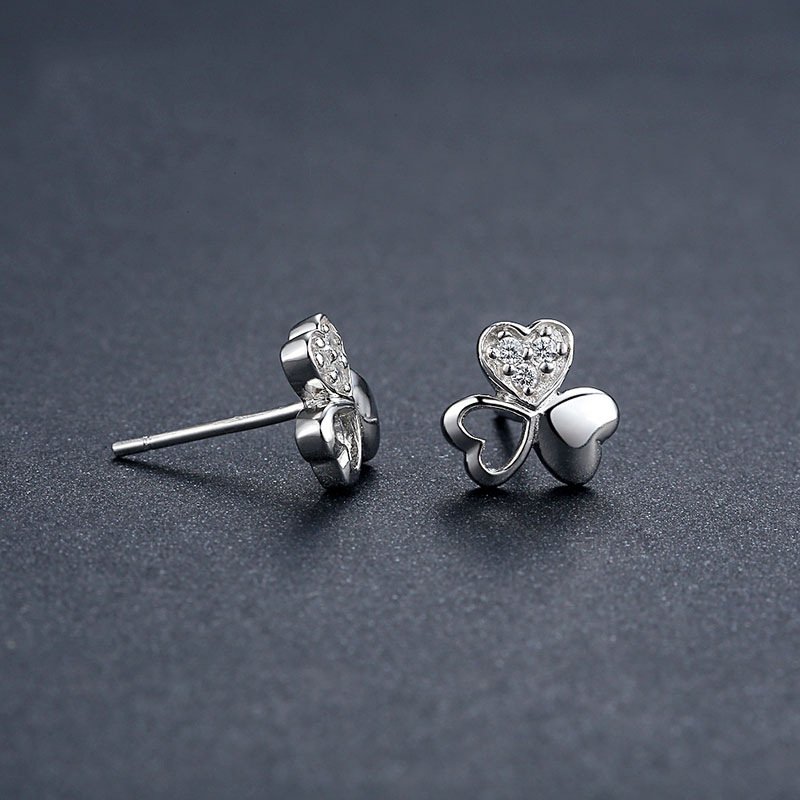 Clover earrings earrings women's 925 silver earrings personalized flower jewelry silver jewelry direct sales