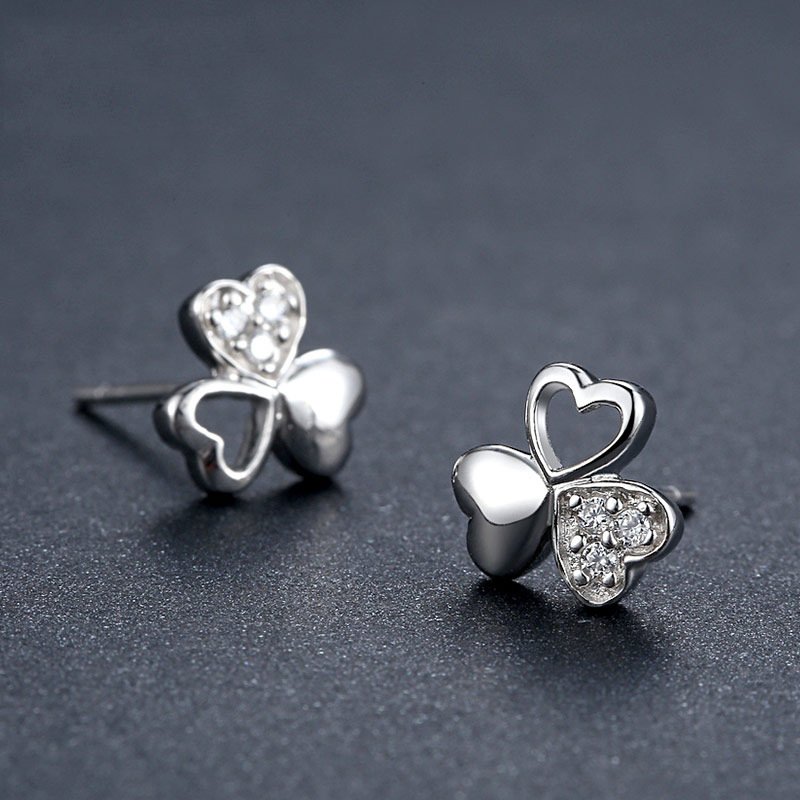 Clover earrings earrings women's 925 silver earrings personalized flower jewelry silver jewelry direct sales