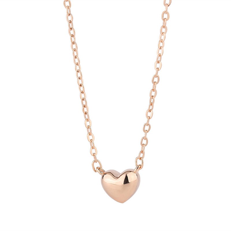 s999 sterling silver love necklace female light luxury glossy heart pendant clavicle chain jewelry